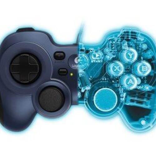 Gamepad til PC Logitech F310 – kablet, sort/blå