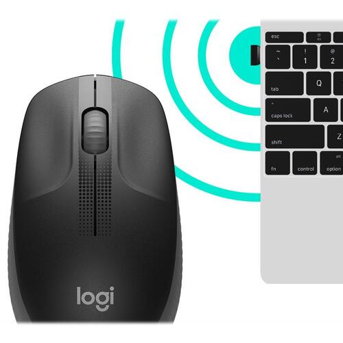 Trådløs mus Logitech M190 – optisk, grå