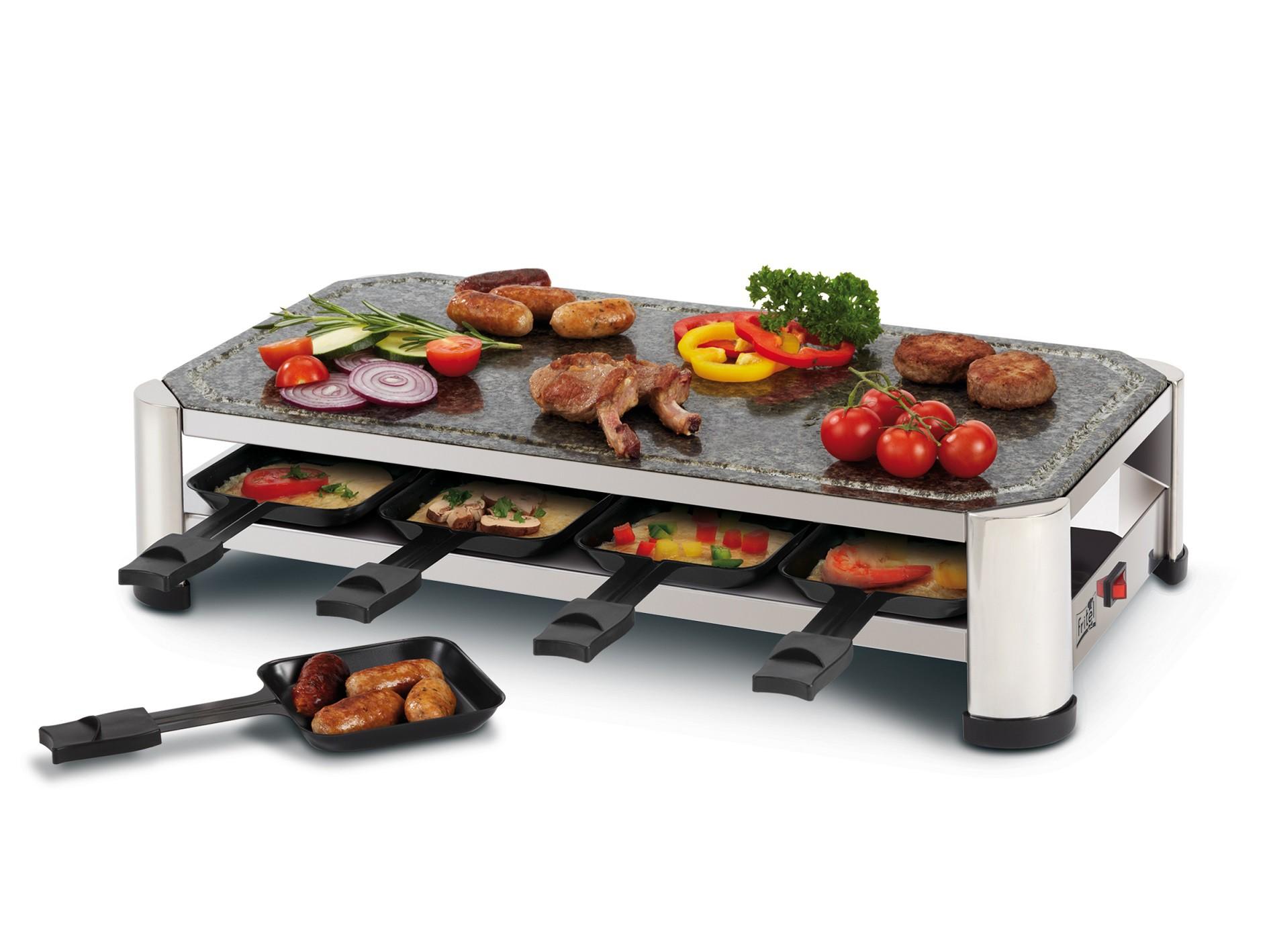 Raclette grill FRITEL SG 2180 - rustfrit stål/krom-sort, 1.500 W billede