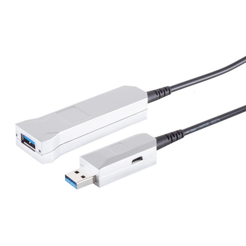 USB forlængerkabel 15 m - S-Impuls optisk USB 3.0 5 Gbps