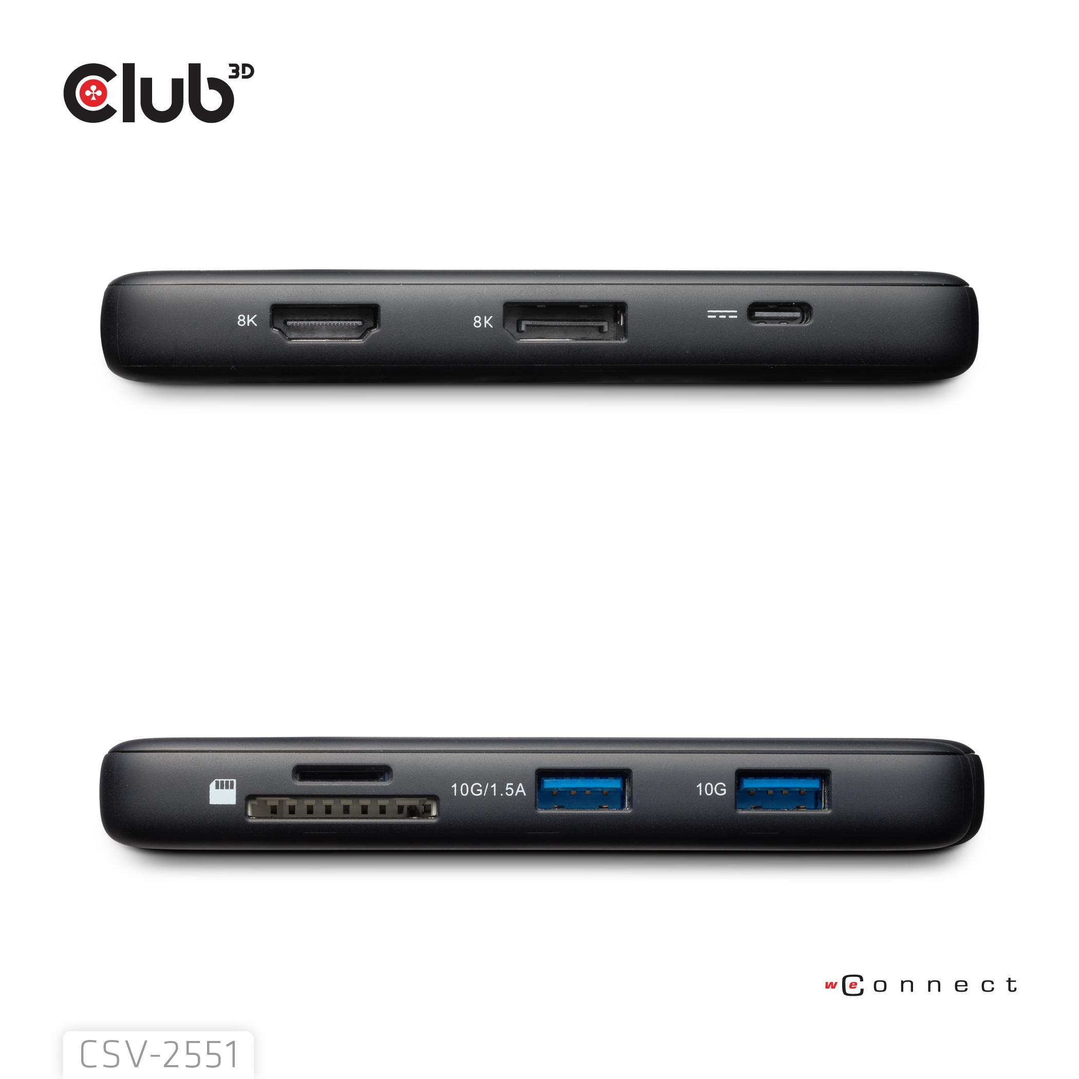 USB-C hub - CLUB3D CSV-2551 8-ports
