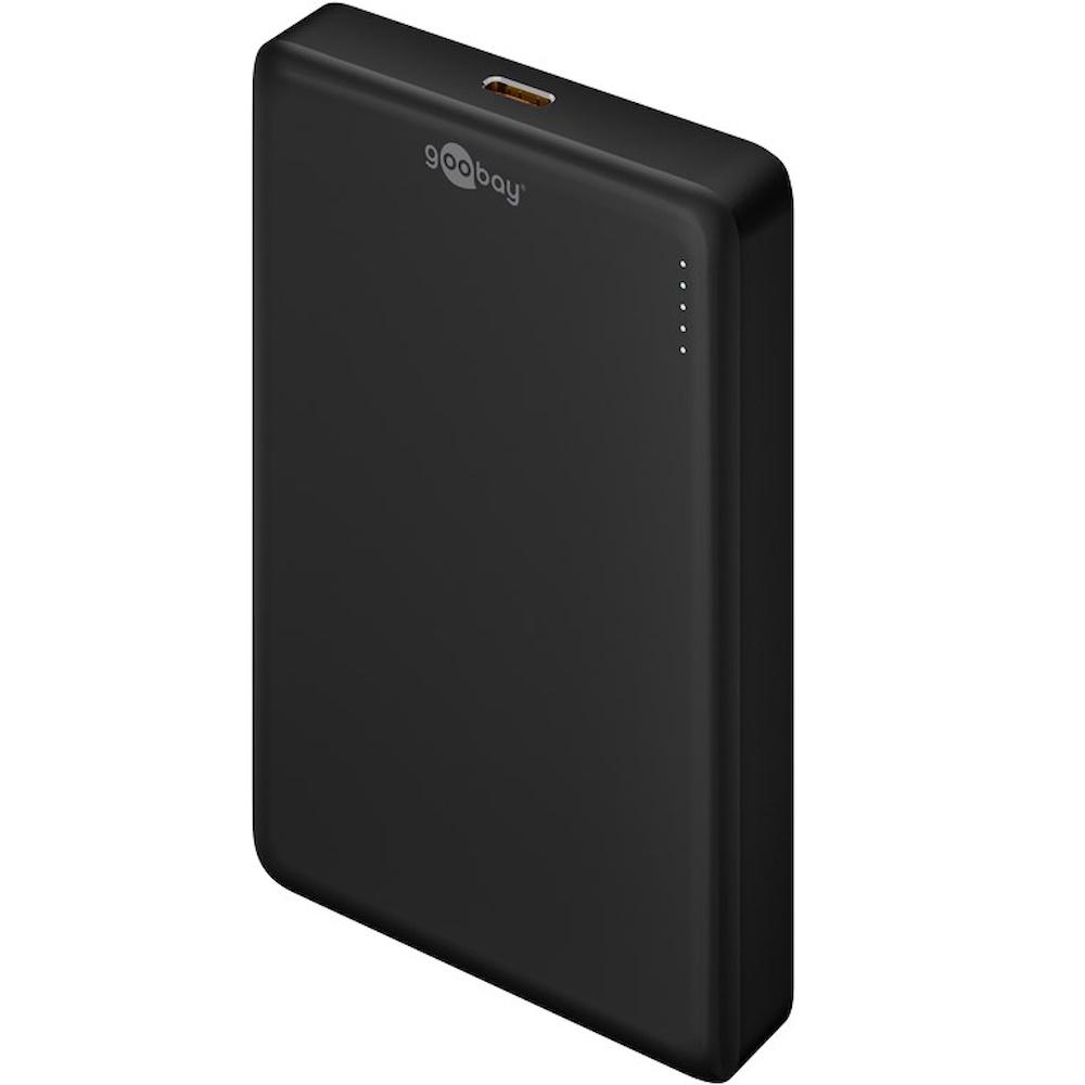Powerbank trådløs magnetisk 10.000 mAh - Goobay, sort