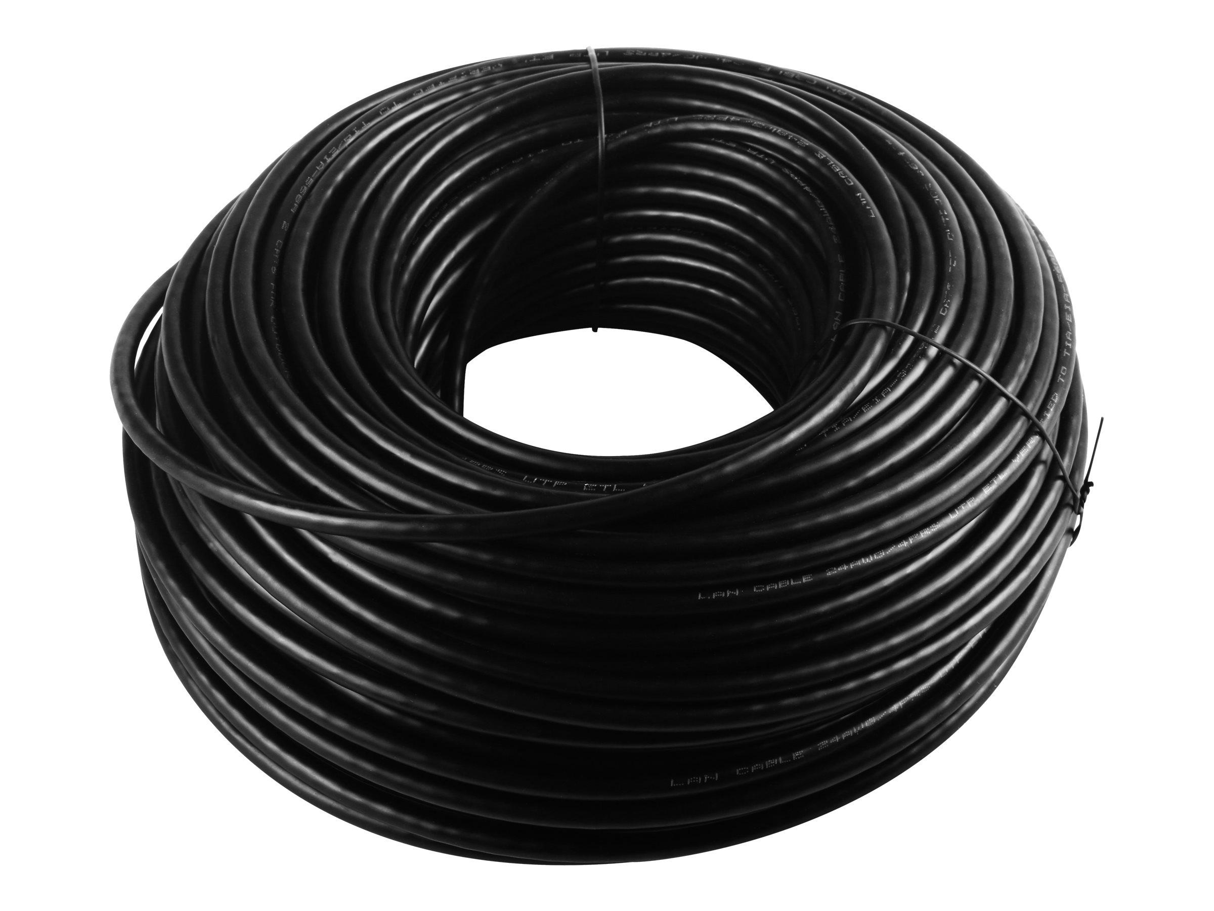 Netværkskabel CAT 6 U/UTP 100 m - Goobay Outdoor, sort billede