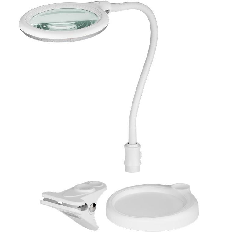 LED luplampe 1,75x med fod/klemme - Goobay, hvid