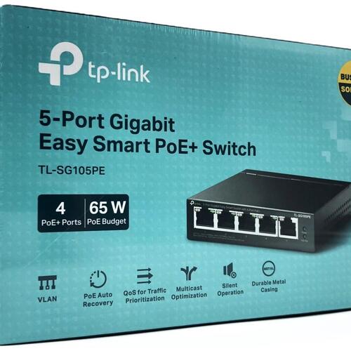 Netværksswitch TP-Link Easy Smart TL-SG105PE 5-porte Gigabit PoE+