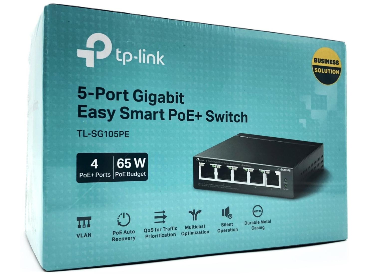 Netværksswitch TP-Link Easy Smart TL-SG105PE 5-porte Gigabit PoE+