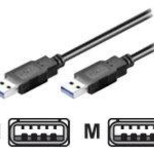 USB-kabel USB 3.0 A til A 3 m – Goobay – sort