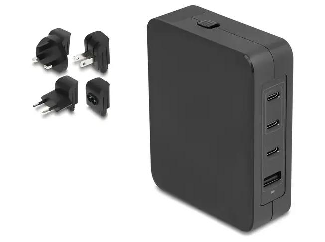 USB-C oplader DeLOCK 145 W - 3x USB-C + 1x USB-A