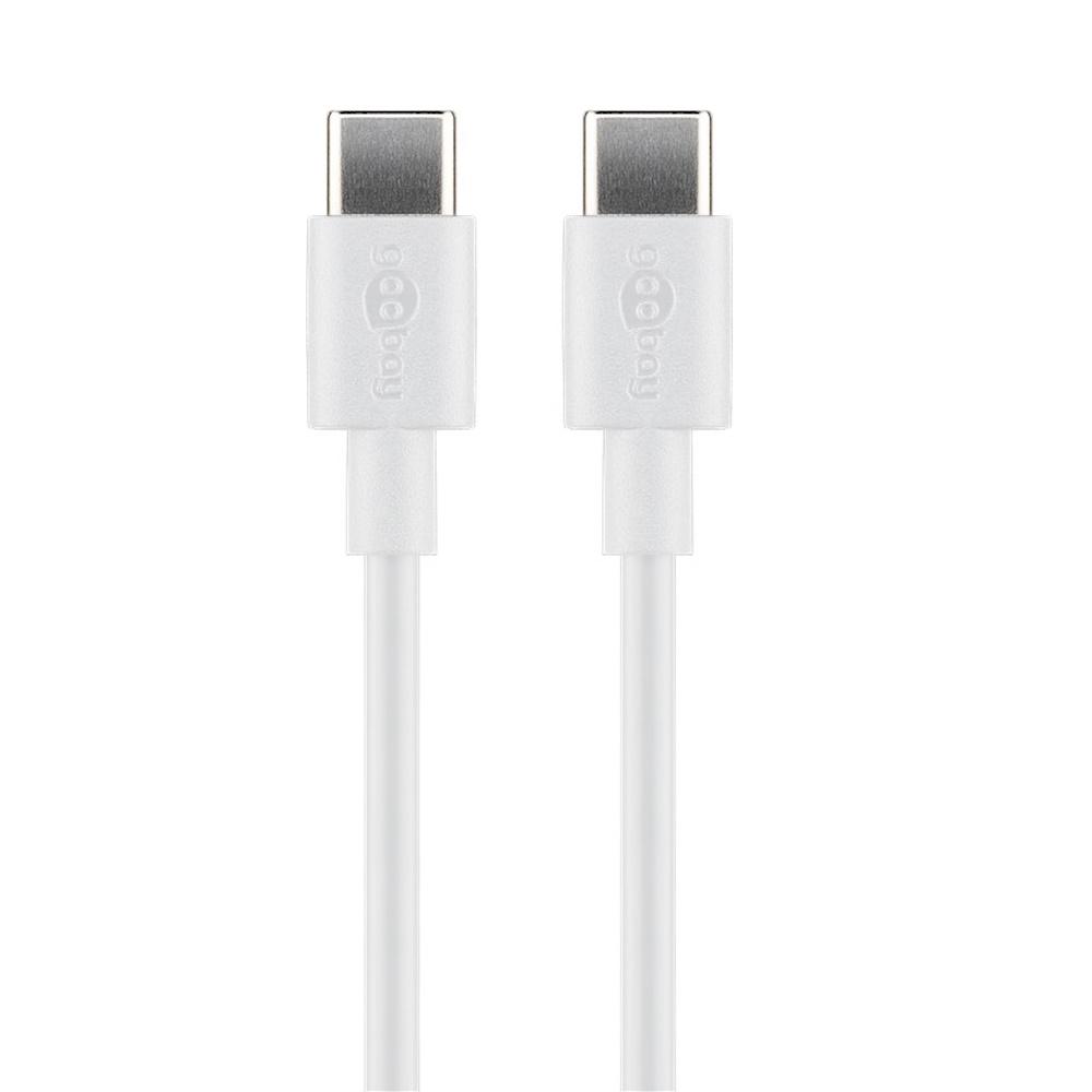 USB-C kabel 2 m - Goobay - USB-C til USB-C, hvid billede