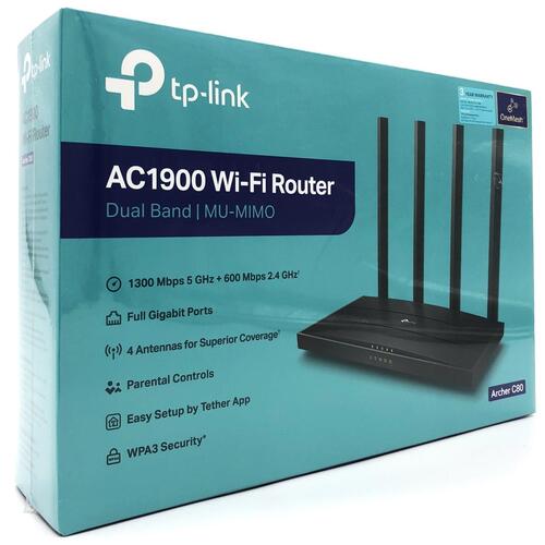 Wi-Fi router dual-band TP-Link Archer C80 – AC1900, gigabit, MU‑MIMO