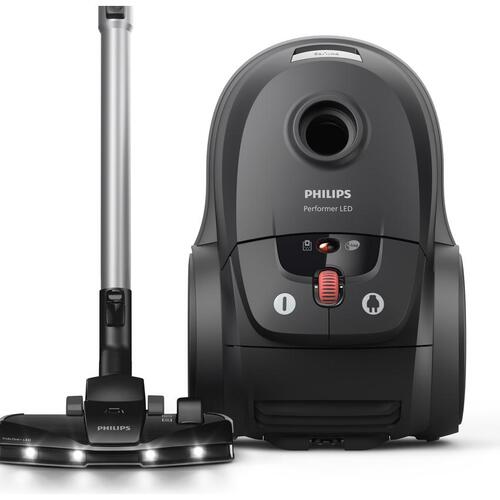 Gulvstøvsuger Philips Performer LED XD8122, pose, 4 l, grå