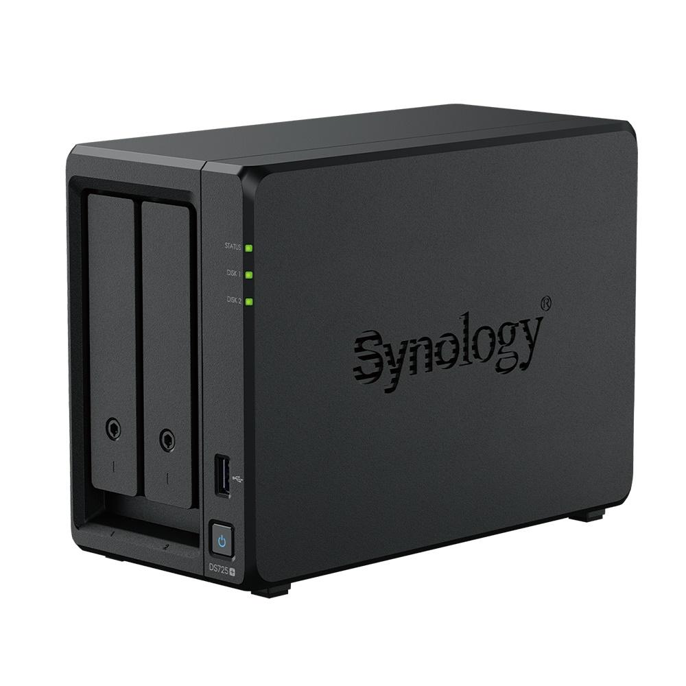 NAS server Synology DiskStation DS725+ 2-bay, Ryzen Embedded R1600, 4 GB DDR4, sort