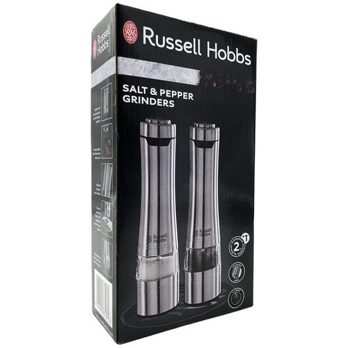 Elektrisk salt- og peberkværn sæt – Russell Hobbs, børstet stål