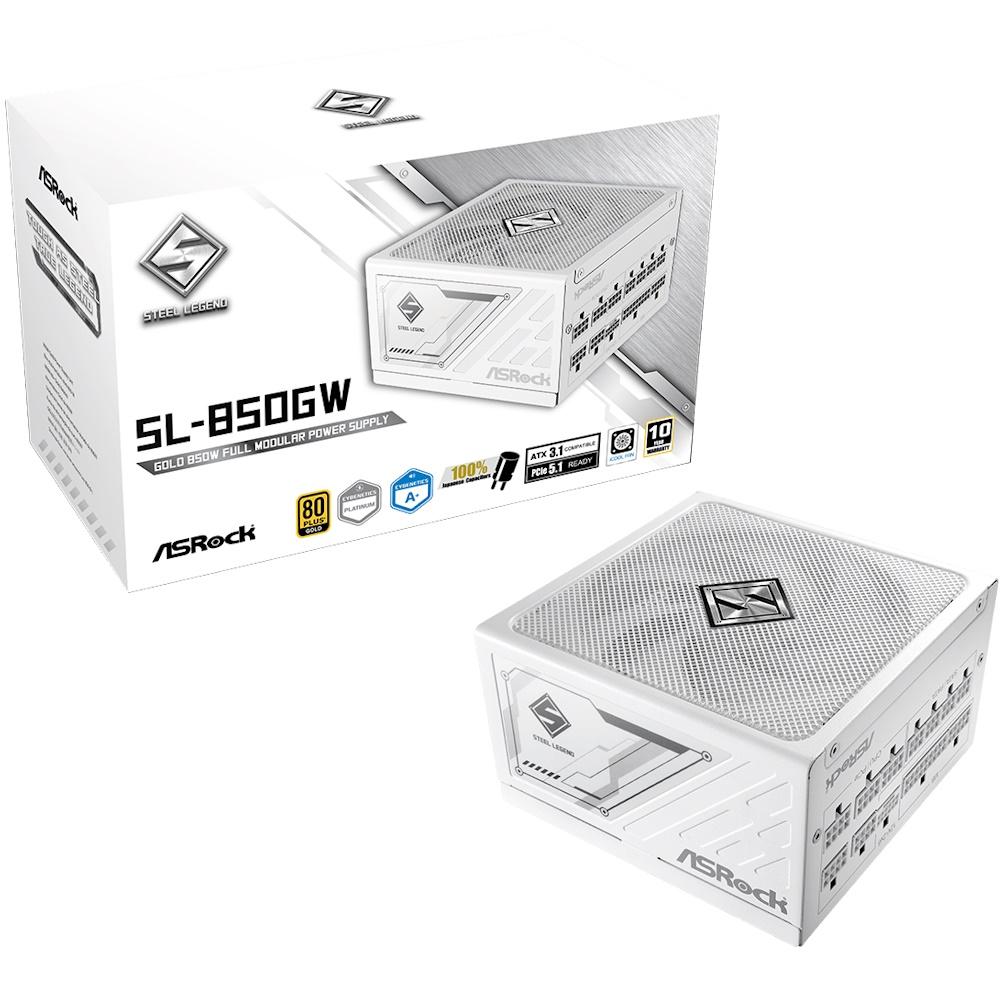 Strømforsyning PC ASRock SL-850GW 850 W 80+ Gold - hvid