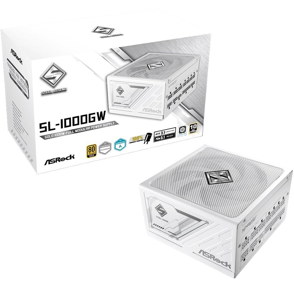 Strømforsyning til pc ASRock SL-1000GW 1000 W 80 Plus Gold - hvid