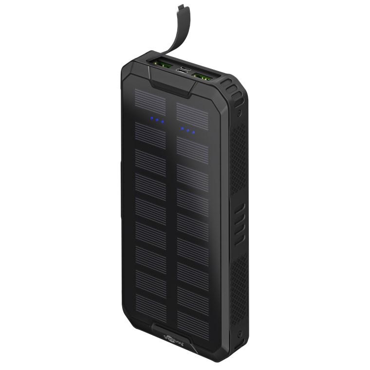 Powerbank med solceller Goobay - 20.000 mAh, IP44, QC 3.0