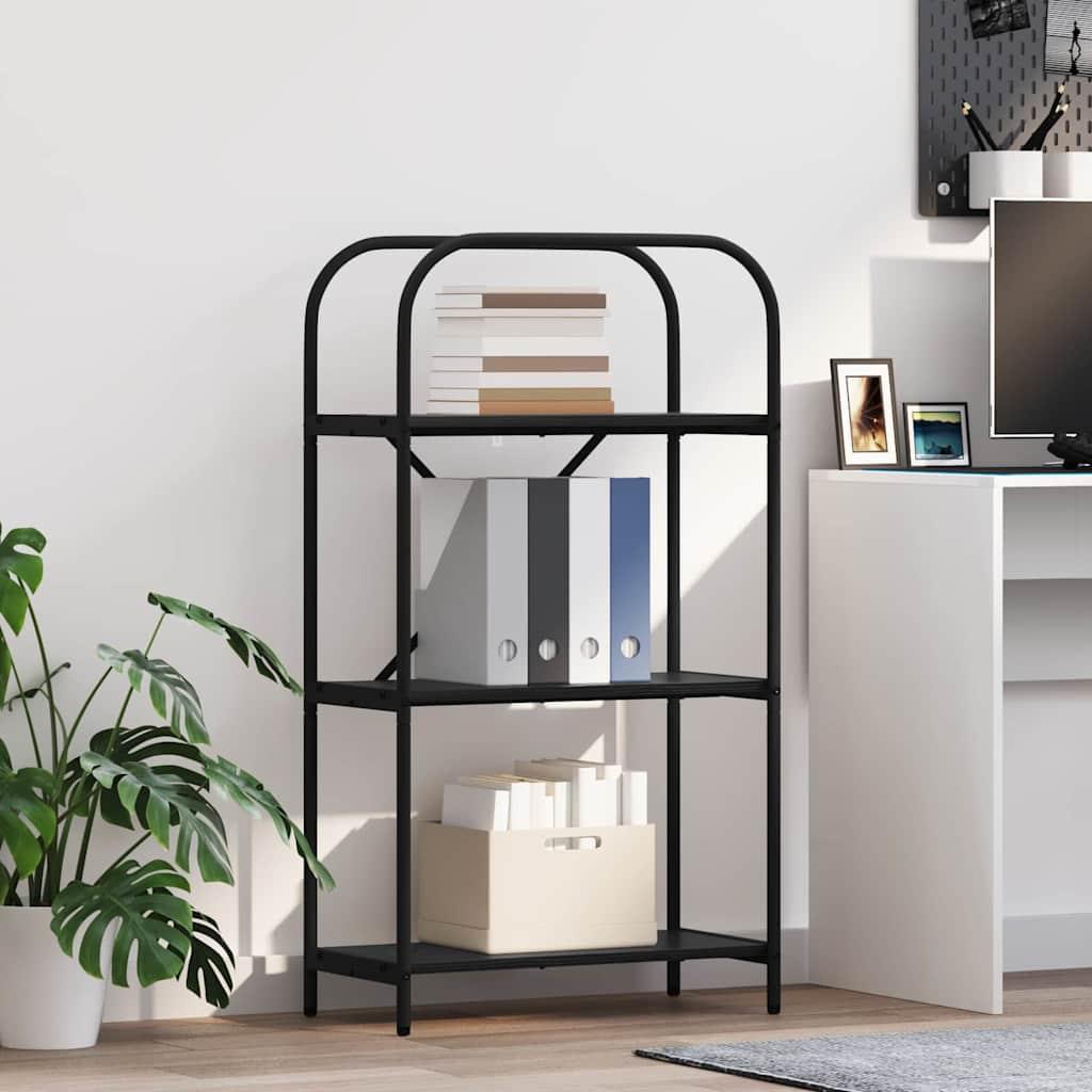 Bogreol Sort eg 60 x 30 x 109 cm Konstrueret træ billede