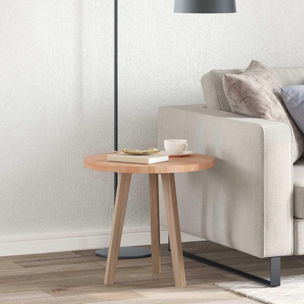 Bordplade Lysebrun Ø 50 x 2.5 cm Solid egetræ