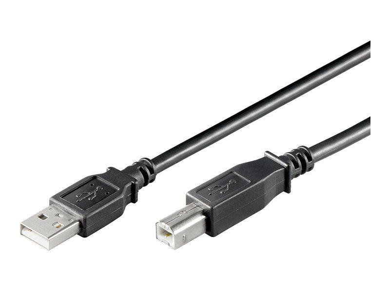 USB-kabel USB 2.0 A til B 1,8 m – Goobay (sort)