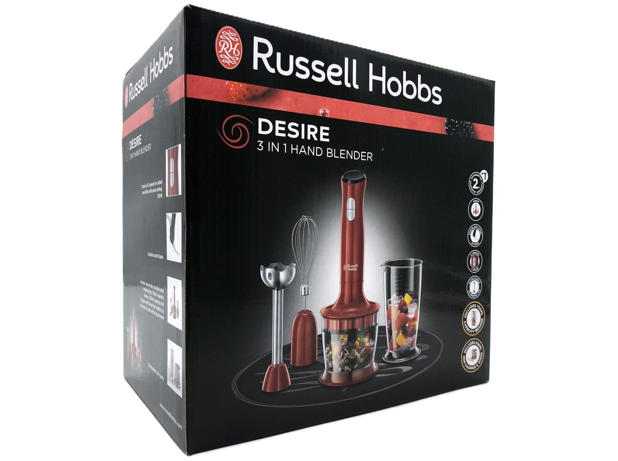 Stavblender Russell Hobbs Desire 3-i-1 500 W – rød/sort