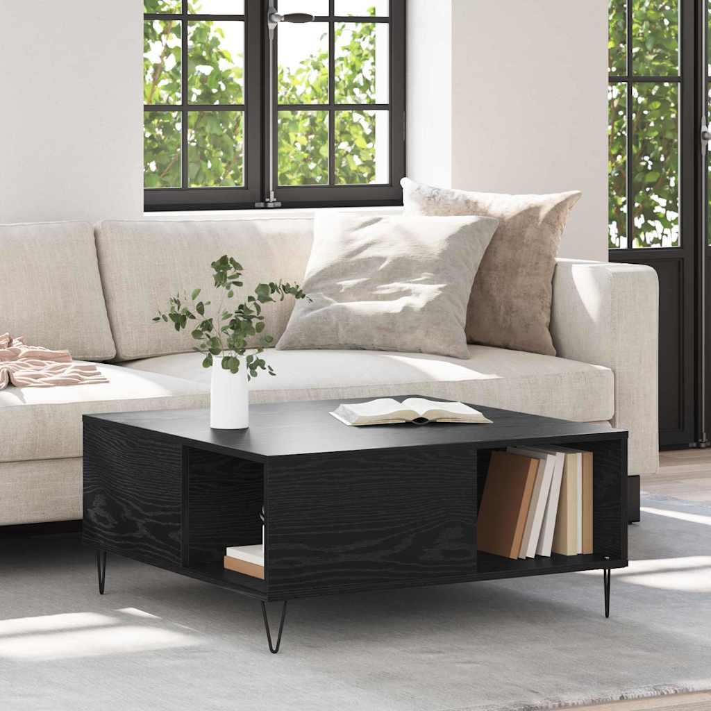 Sofabord Sort eg 80 x 80 x 36.5 cm Konstrueret træ