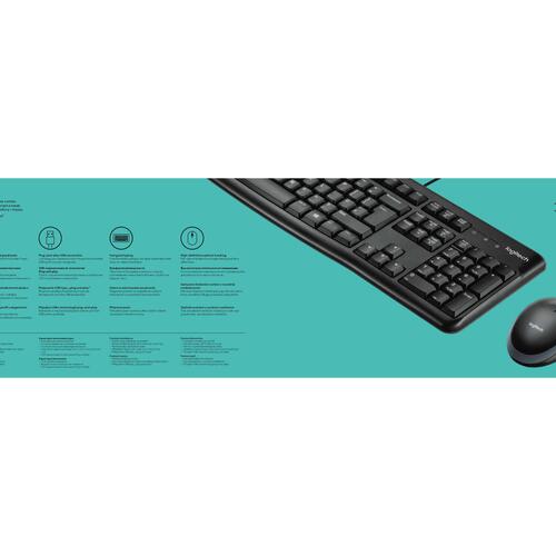Tastatur og mus med ledning – Logitech MK120, USB, nordisk