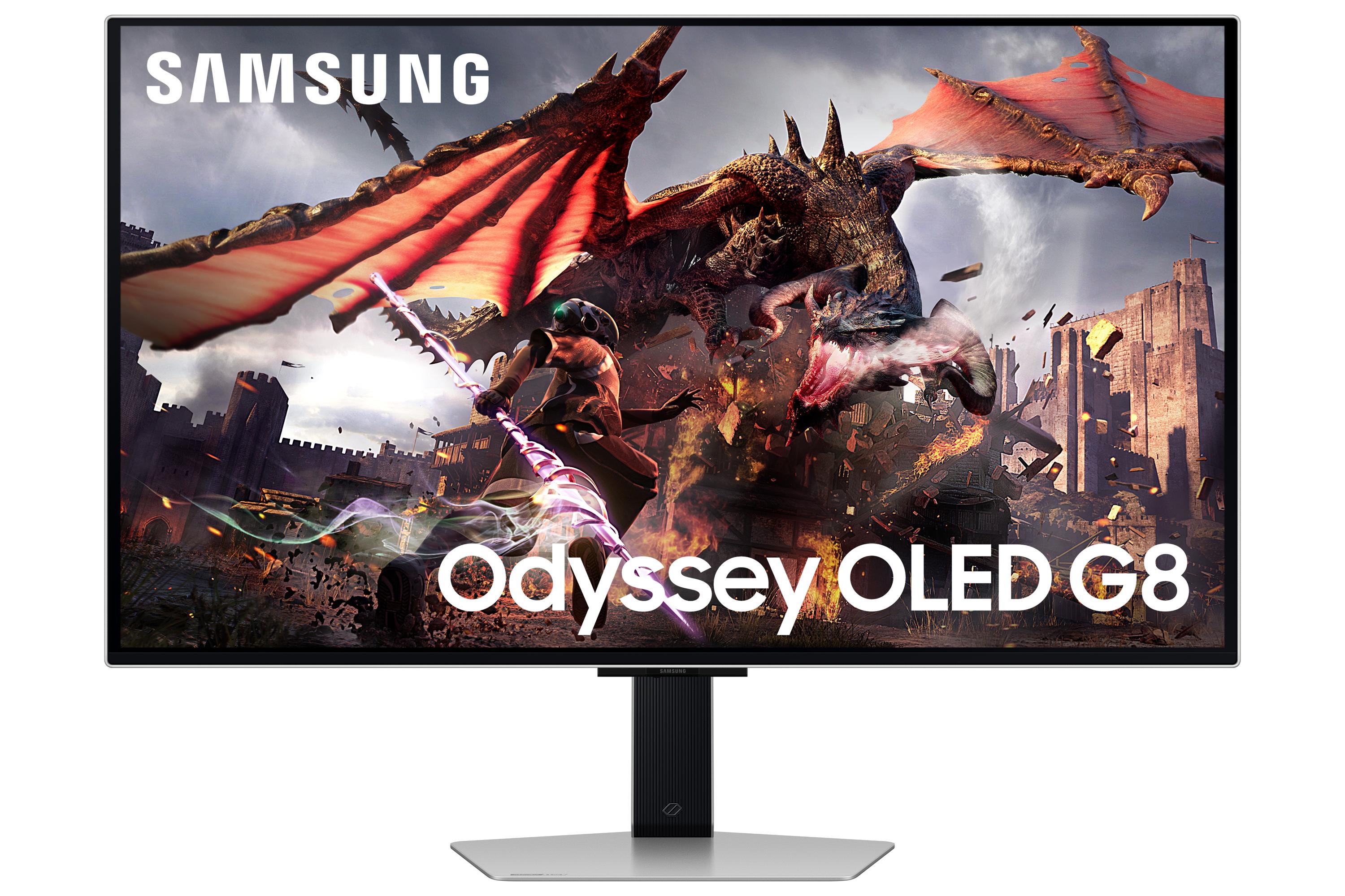 Skærm 32" Samsung Odyssey OLED G8 4K 240 Hz (Sølv) billede