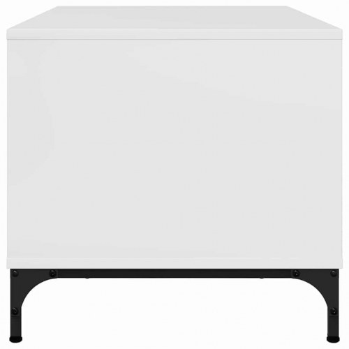 Sofabord Hvid højglans 90 x 49 x 46 cm Konstrueret træ