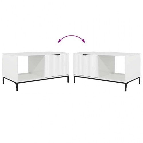 Sofabord Hvid højglans 90 x 49 x 46 cm Konstrueret træ