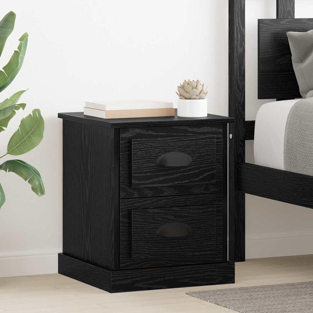 Natskab med skuffe Sort eg 39 x 39 x 47.5 cm Konstrueret træ billede