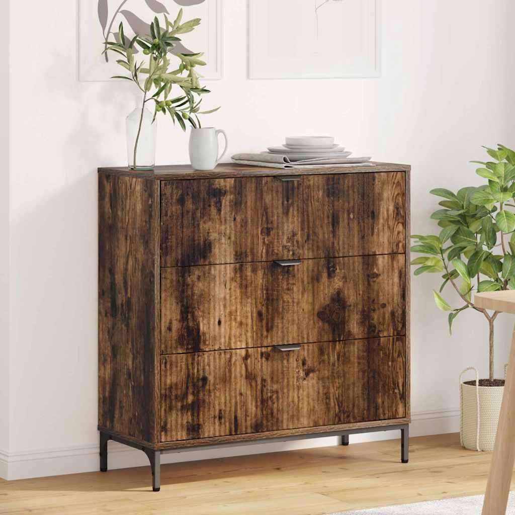 Sideboard med skuffe Røget eg 79,5 x 33 x 82 cm Konstrueret træ