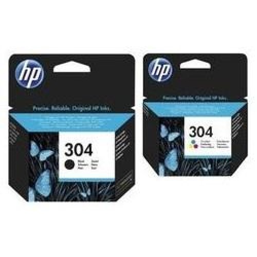 Blækpatroner HP 304 - sort (pigment) + farve - 2-pak