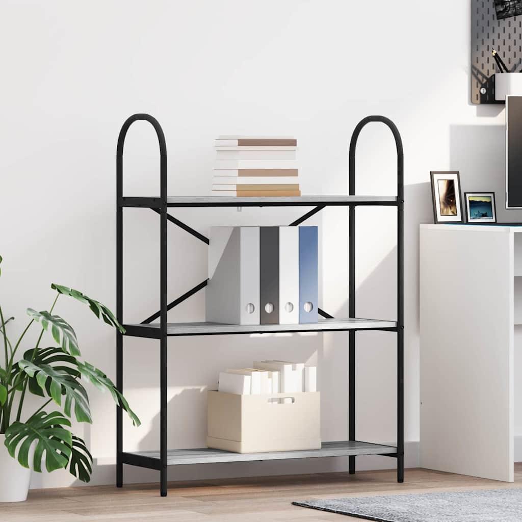 Bogreol Grå sonoma-eg 80 x 30 x 109 cm Konstrueret træ