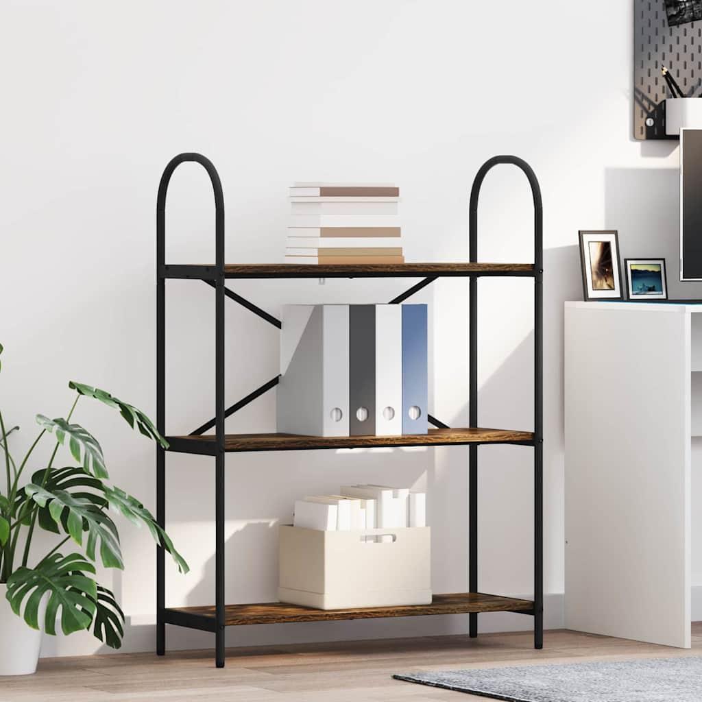 Bogreol Røget eg 80 x 30 x 109 cm Konstrueret træ billede