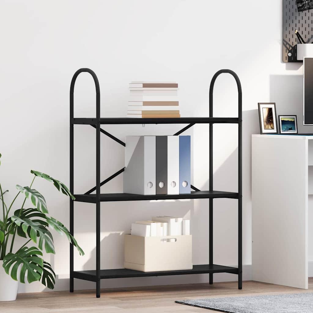 Bogreol Sort eg 80 x 30 x 109 cm Konstrueret træ billede