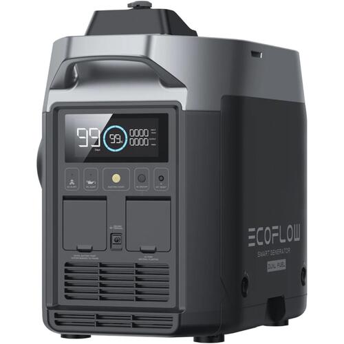 Generator til camping – EcoFlow Smart Dual Fuel, sort/grå