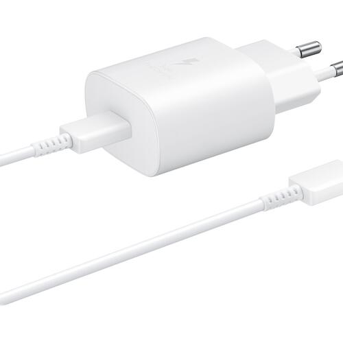 Hurtigoplader Samsung 25 W vægoplader med USB‑C – hvid