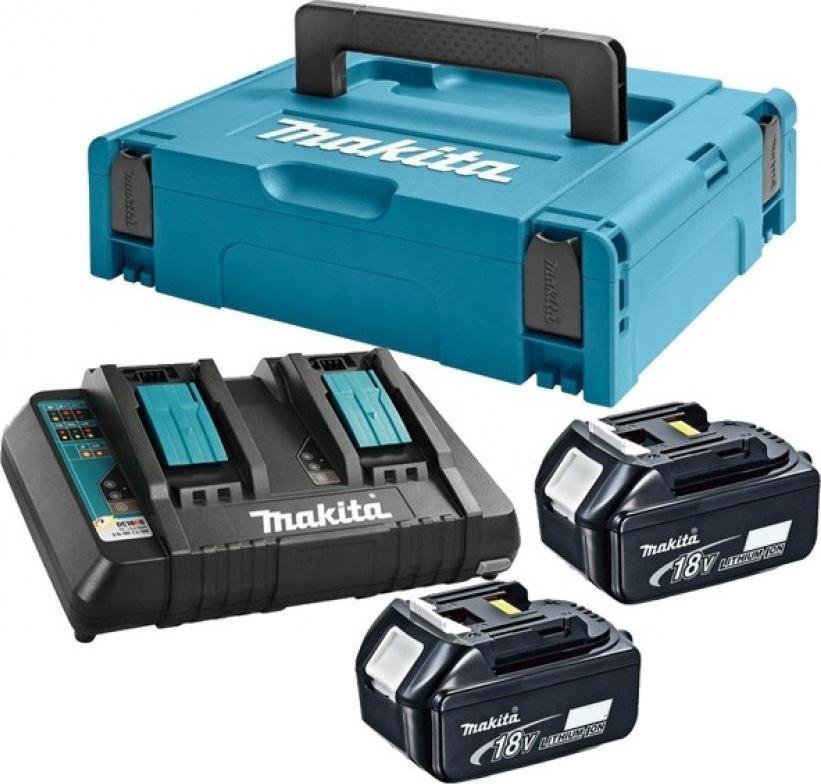 Batteri- og opladersæt Makita 18 V Li-Ion 6,0 Ah (2x) - 198077-8