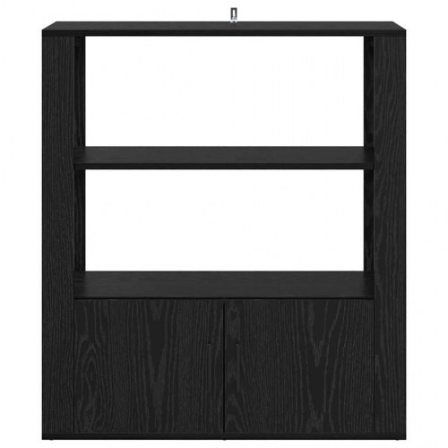 Skænk i sort eg 80 x 30 x 90 cm - konstrueret træ