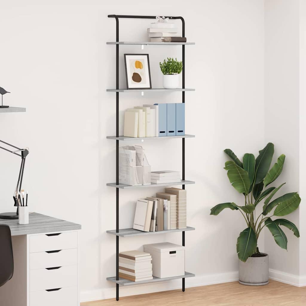Bogreol Grå sonoma-eg 60 x 24 x 203 cm Konstrueret træ billede