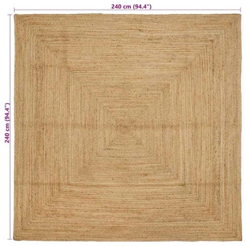 Tæppe Beige 240 x 240 cm Jute