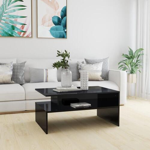 Sofabord 90x60x42,5 cm konstrueret træ sort højglans