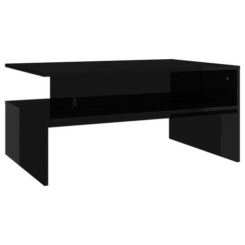 Sofabord 90x60x42,5 cm konstrueret træ sort højglans