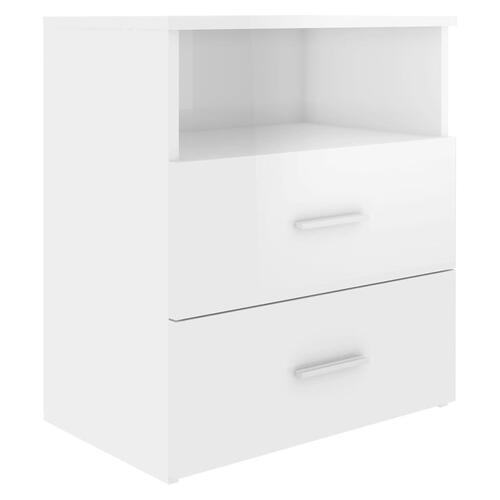 Sengeskabe 2 stk. 50x32x60 cm hvid højglans