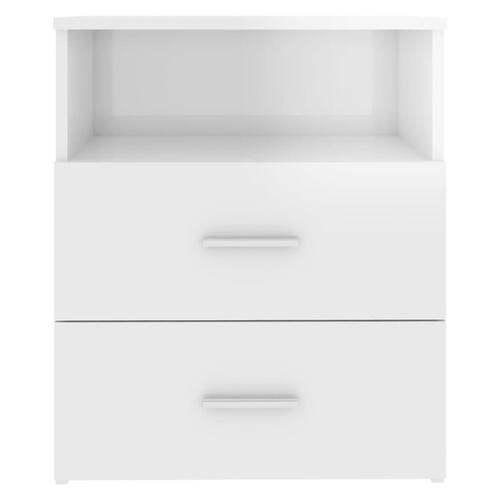 Sengeskabe 2 stk. 50x32x60 cm hvid højglans
