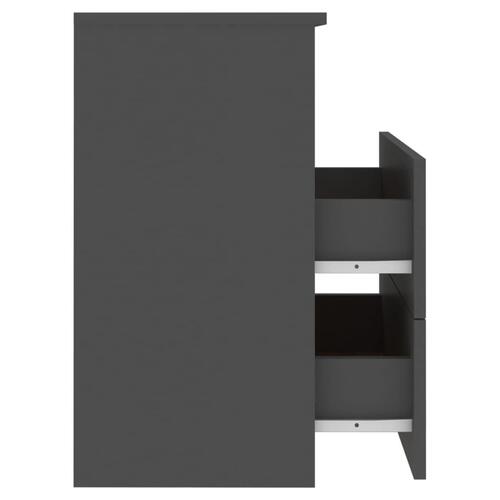 Sengeskabe 2 stk. 50x32x60 cm grå