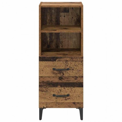 Sideboard i gammelt træ med 2 skuffer