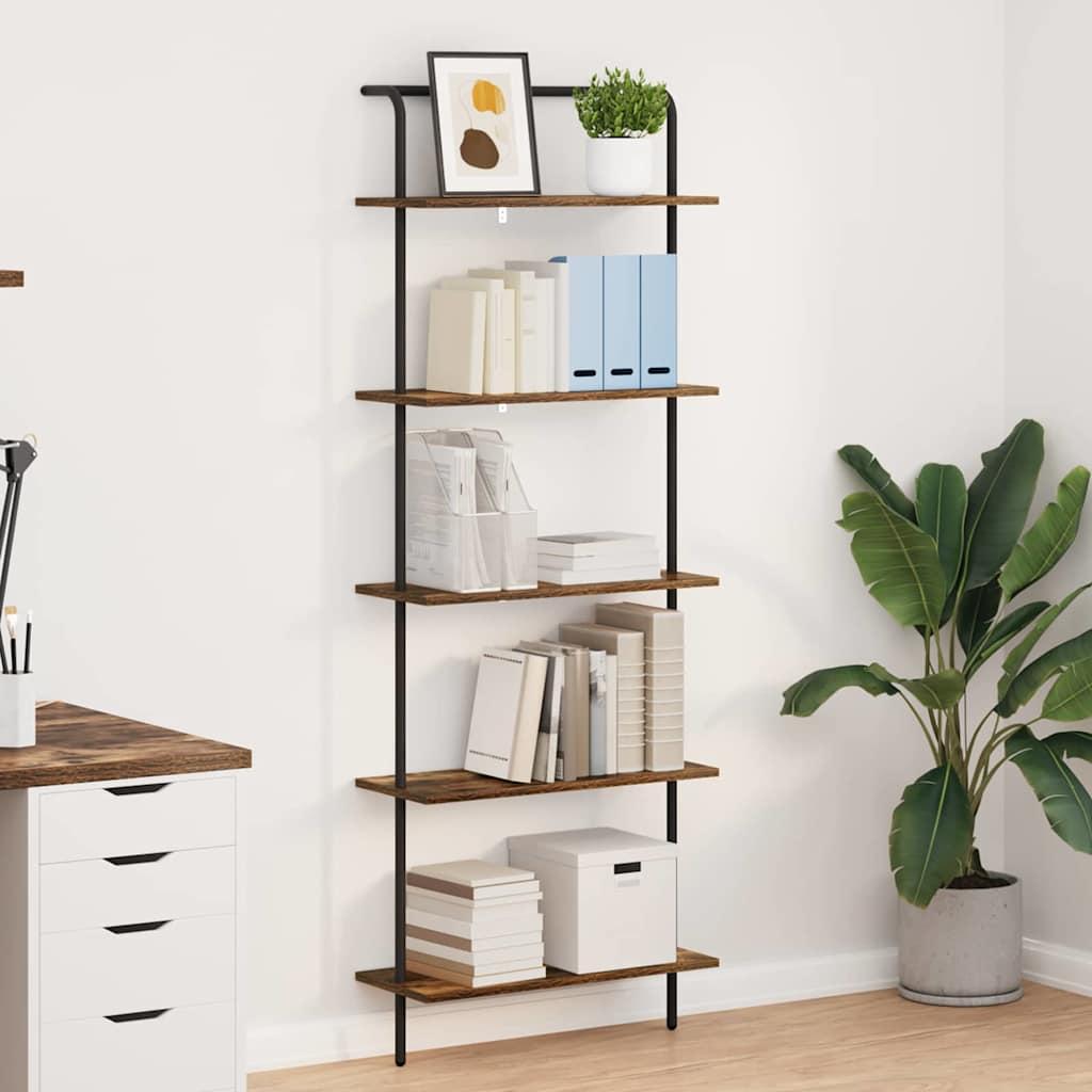 Bogreol Røget eg 60 x 24 x 168 cm Konstrueret træ billede