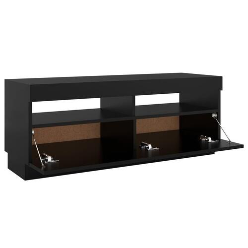 Tv-skab med LED-lys 100x35x40 cm sort