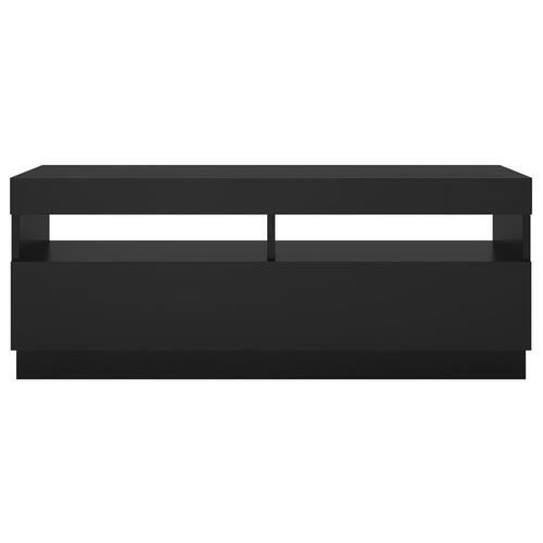 Tv-skab med LED-lys 100x35x40 cm sort
